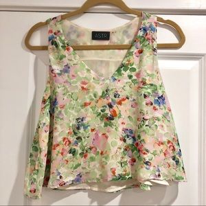 ASTR floral cropped tank - XS